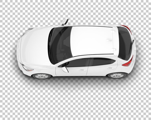 Auto de la ciudad blanco sobre un fondo transparente Ilustración de renderización 3D