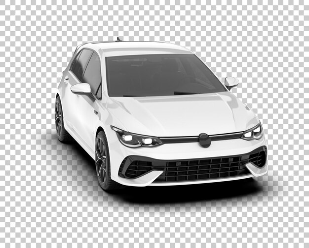 Auto de la ciudad blanco sobre un fondo transparente Ilustración de renderización 3D