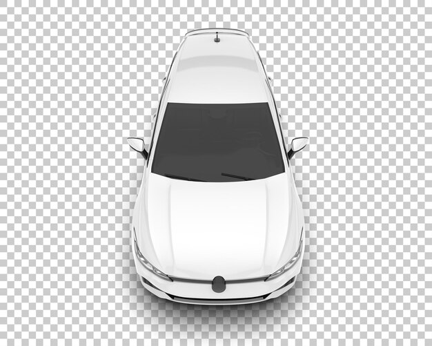 Auto de la ciudad blanco sobre un fondo transparente Ilustración de renderización 3D