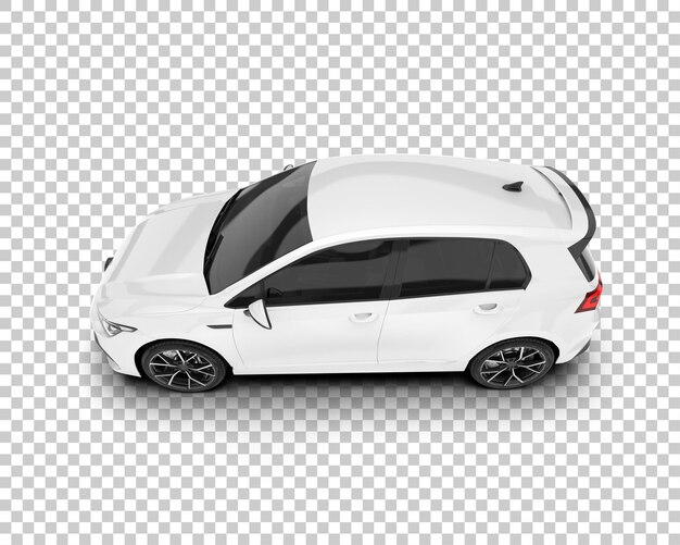 Auto de la ciudad blanco sobre un fondo transparente Ilustración de renderización 3D