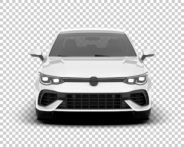 Auto de la ciudad blanco sobre un fondo transparente Ilustración de renderización 3D