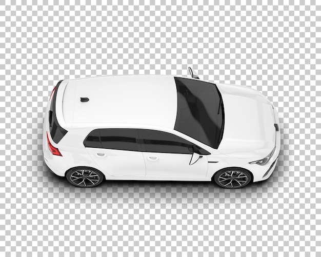 Auto de la ciudad blanco sobre un fondo transparente Ilustración de renderización 3D