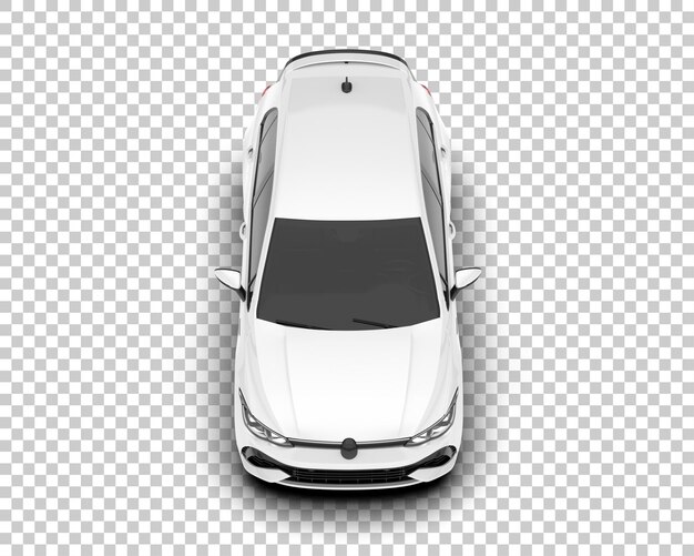 Auto de la ciudad blanco sobre un fondo transparente Ilustración de renderización 3D