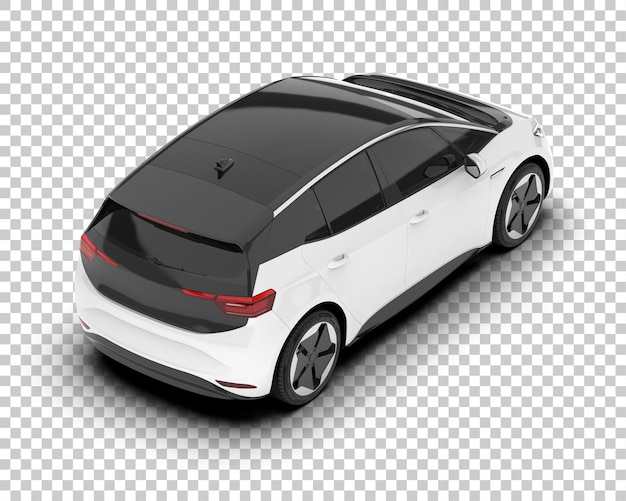 Auto de la ciudad blanco sobre un fondo transparente Ilustración de renderización 3D
