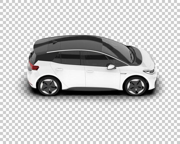 Auto de la ciudad blanco sobre un fondo transparente Ilustración de renderización 3D