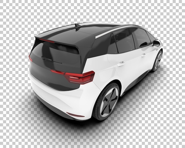 Auto de la ciudad blanco sobre un fondo transparente Ilustración de renderización 3D
