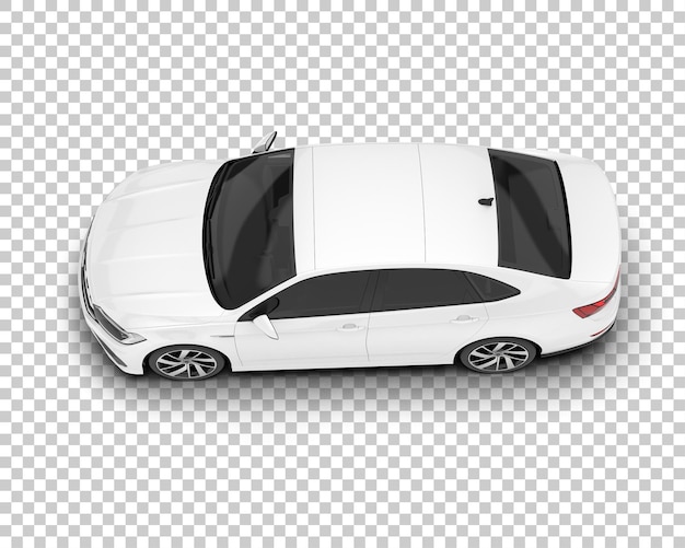 Auto de la ciudad blanco sobre un fondo transparente Ilustración de renderización 3D