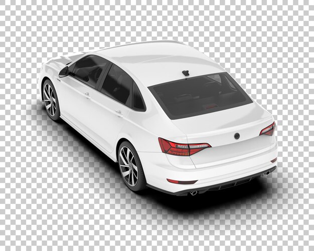 Auto de la ciudad blanco sobre un fondo transparente Ilustración de renderización 3D