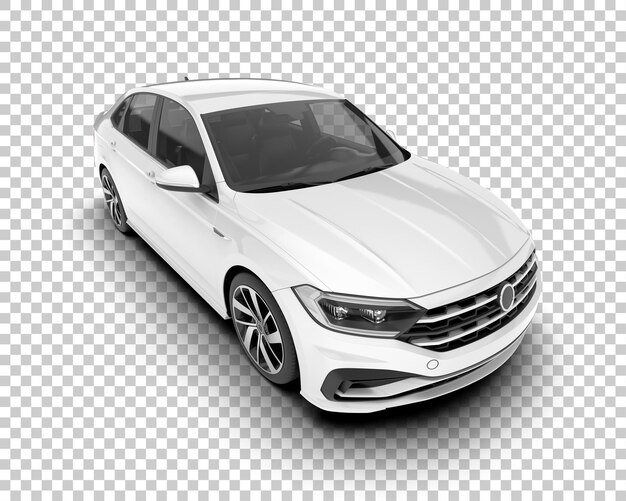 Auto de la ciudad blanco sobre un fondo transparente Ilustración de renderización 3D