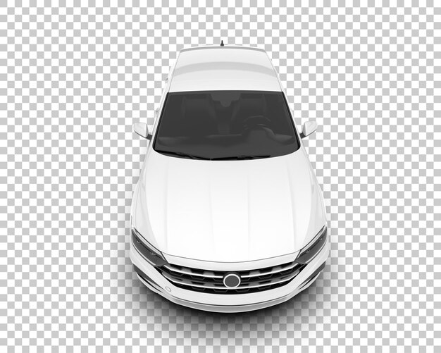 Auto de la ciudad blanco sobre un fondo transparente Ilustración de renderización 3D