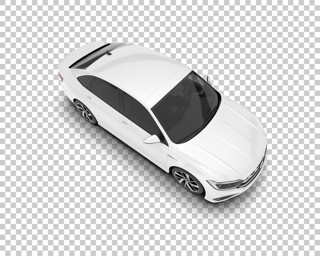 Auto de la ciudad blanco sobre un fondo transparente Ilustración de renderización 3D