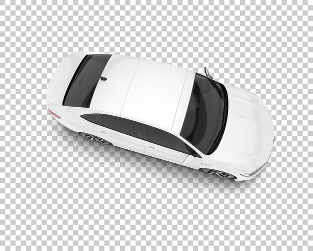 Auto de la ciudad blanco sobre un fondo transparente Ilustración de renderización 3D