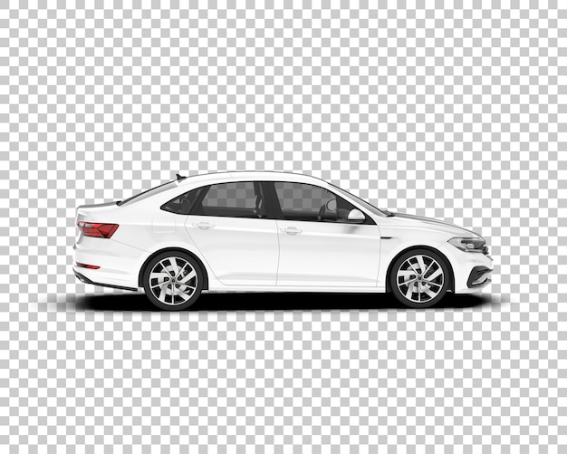 Auto de la ciudad blanco sobre un fondo transparente Ilustración de renderización 3D