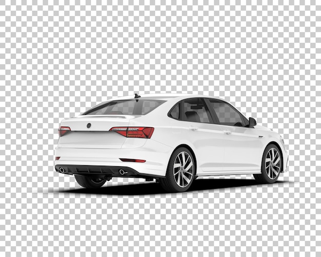 Auto de la ciudad blanco sobre un fondo transparente Ilustración de renderización 3D