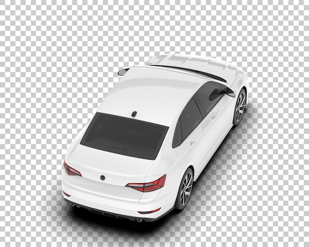 Auto de la ciudad blanco sobre un fondo transparente Ilustración de renderización 3D