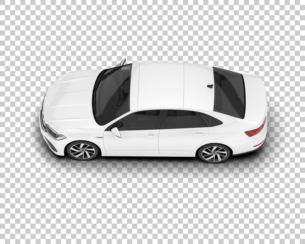 Auto de la ciudad blanco sobre un fondo transparente Ilustración de renderización 3D
