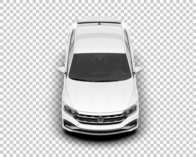 Auto de la ciudad blanco sobre un fondo transparente Ilustración de renderización 3D