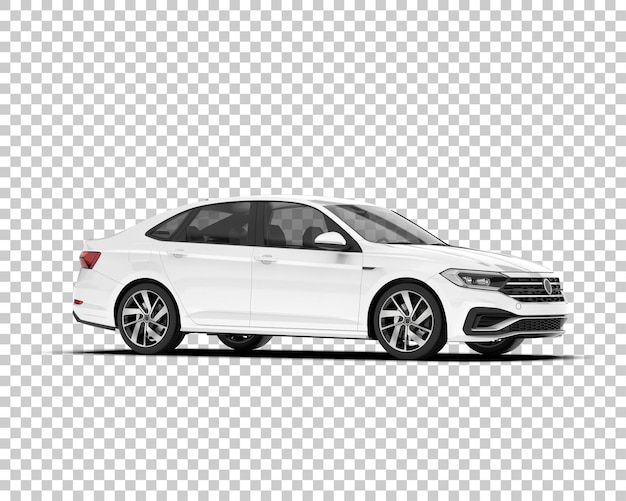 Auto de la ciudad blanco sobre un fondo transparente Ilustración de renderización 3D