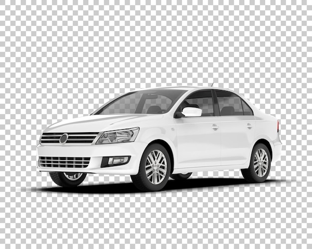 Auto de la ciudad blanco sobre un fondo transparente Ilustración de renderización 3D
