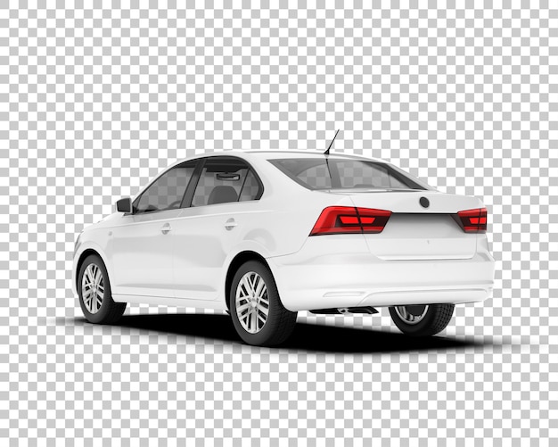 Auto de la ciudad blanco sobre un fondo transparente Ilustración de renderización 3D