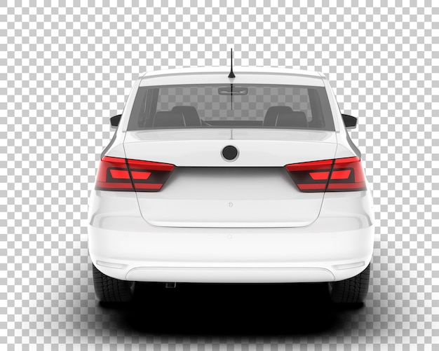 Auto de la ciudad blanco sobre un fondo transparente Ilustración de renderización 3D