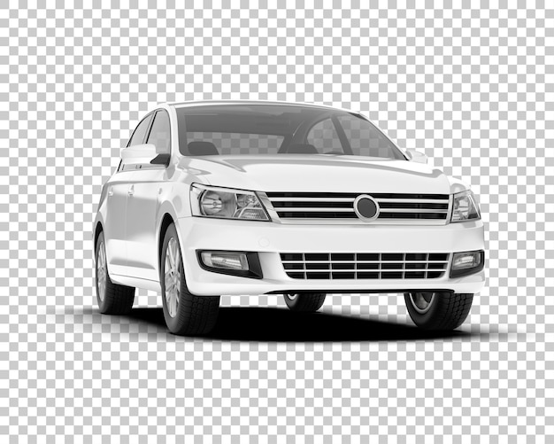 Auto de la ciudad blanco sobre un fondo transparente Ilustración de renderización 3D