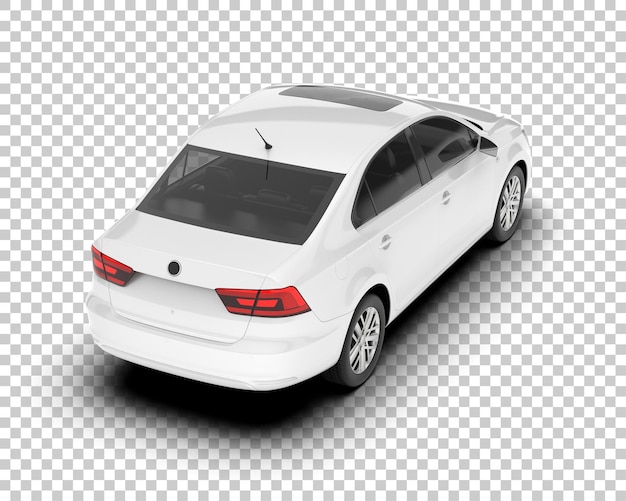 Auto de la ciudad blanco sobre un fondo transparente Ilustración de renderización 3D