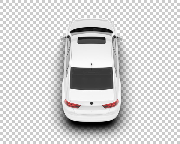 Auto de la ciudad blanco sobre un fondo transparente Ilustración de renderización 3D