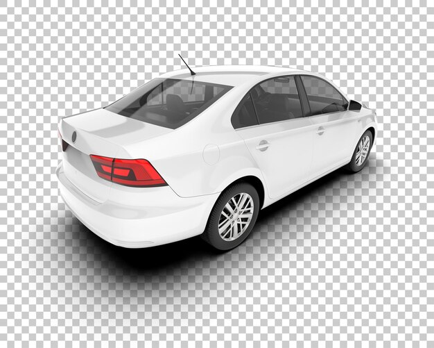 Auto de la ciudad blanco sobre un fondo transparente Ilustración de renderización 3D