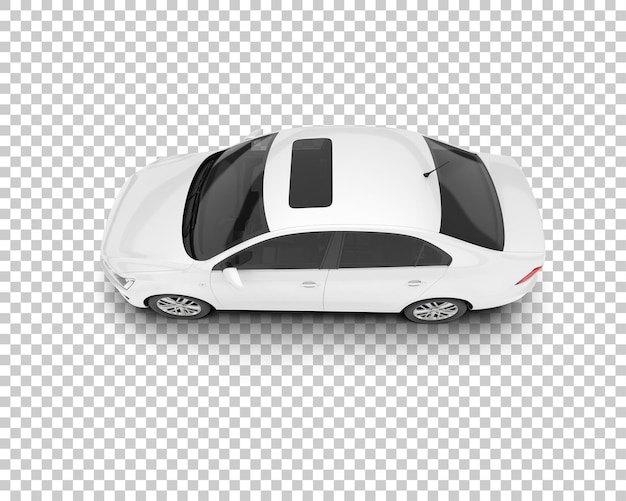 Auto de la ciudad blanco sobre un fondo transparente Ilustración de renderización 3D