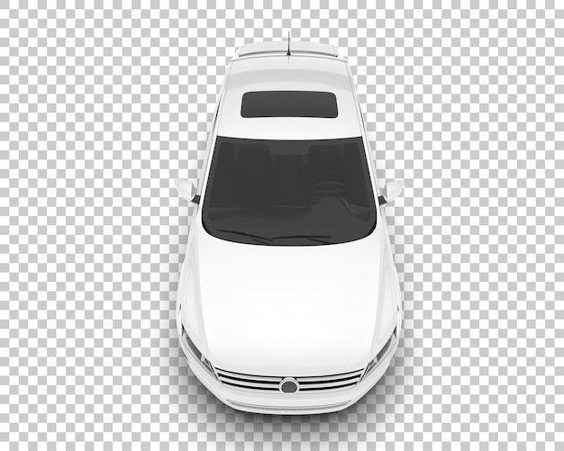 Auto de la ciudad blanco sobre un fondo transparente Ilustración de renderización 3D