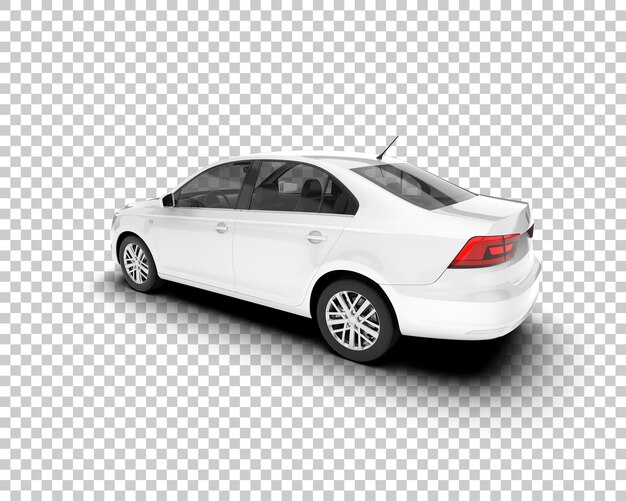 Auto de la ciudad blanco sobre un fondo transparente Ilustración de renderización 3D