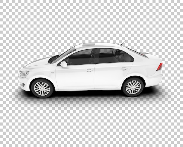 Auto de la ciudad blanco sobre un fondo transparente Ilustración de renderización 3D