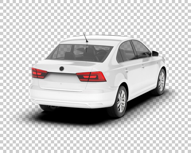 Auto de la ciudad blanco sobre un fondo transparente Ilustración de renderización 3D