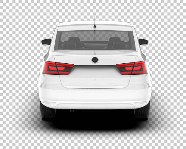 Auto de la ciudad blanco sobre un fondo transparente Ilustración de renderización 3D