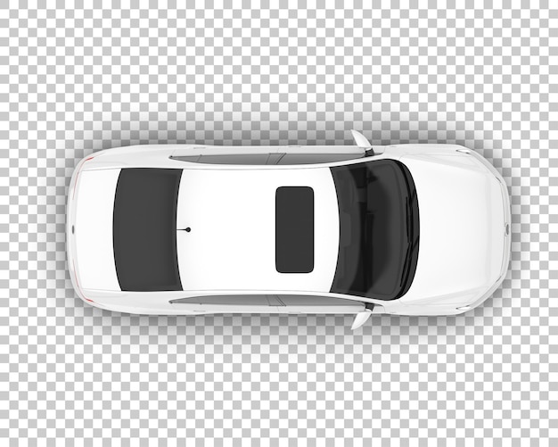 Auto de la ciudad blanco sobre un fondo transparente Ilustración de renderización 3D