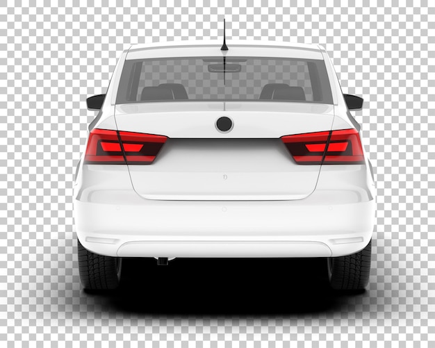 Auto de la ciudad blanco sobre un fondo transparente Ilustración de renderización 3D