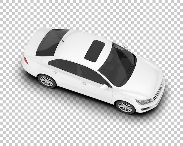 Auto de la ciudad blanco sobre un fondo transparente Ilustración de renderización 3D
