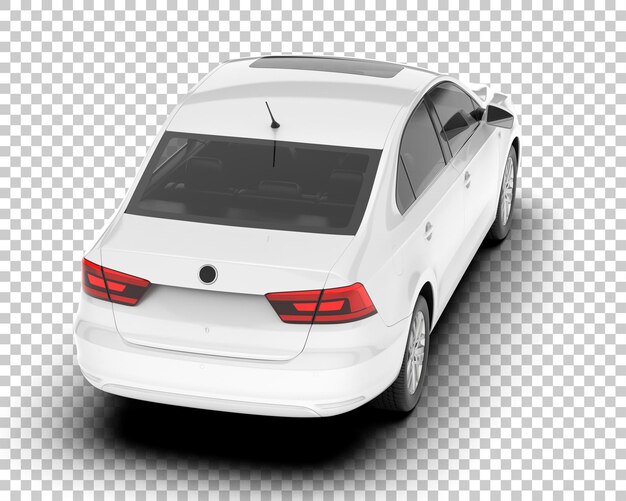 Auto de la ciudad blanco sobre un fondo transparente Ilustración de renderización 3D