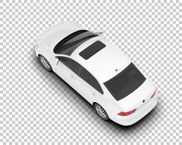 Auto de la ciudad blanco sobre un fondo transparente Ilustración de renderización 3D