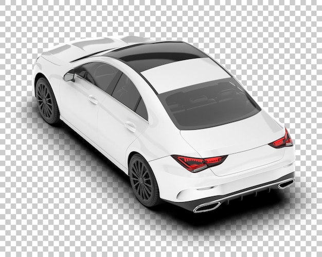 Auto de la ciudad blanco sobre un fondo transparente Ilustración de renderización 3D