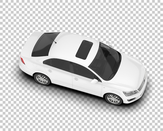 Auto de la ciudad blanco sobre un fondo transparente Ilustración de renderización 3D