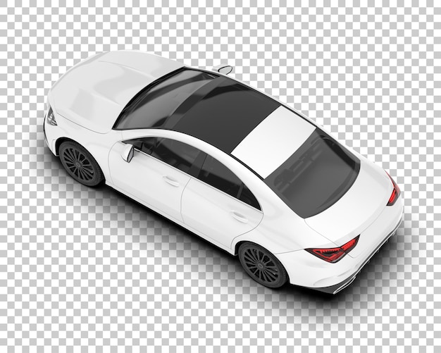 Auto de la ciudad blanco sobre un fondo transparente Ilustración de renderización 3D