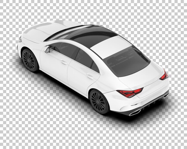 Auto de la ciudad blanco sobre un fondo transparente Ilustración de renderización 3D