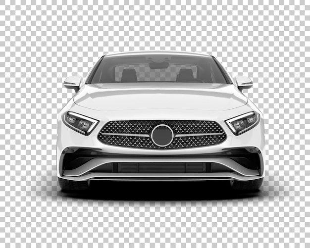 Auto de la ciudad blanco sobre un fondo transparente Ilustración de renderización 3D