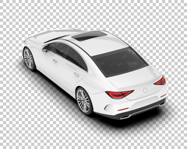 Auto de la ciudad blanco sobre un fondo transparente Ilustración de renderización 3D