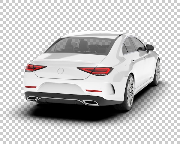 Auto de la ciudad blanco sobre un fondo transparente Ilustración de renderización 3D
