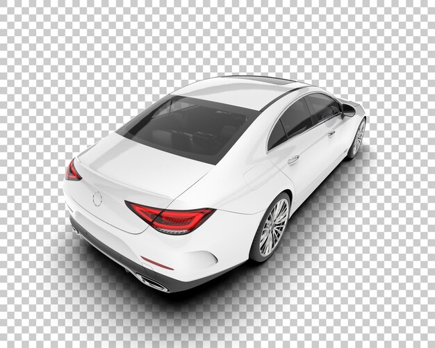 Auto de la ciudad blanco sobre un fondo transparente Ilustración de renderización 3D