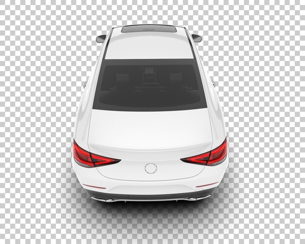 Auto de la ciudad blanco sobre un fondo transparente Ilustración de renderización 3D