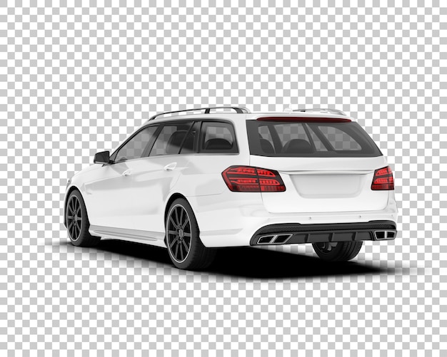 Auto de la ciudad blanco sobre un fondo transparente Ilustración de renderización 3D